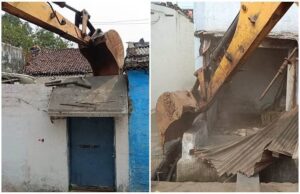 bulldozer action in bhilai Console Crptech